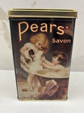 Vintage 80s Classic Pears Soap Tin Soap with His Turn Next Victorian Bath Image